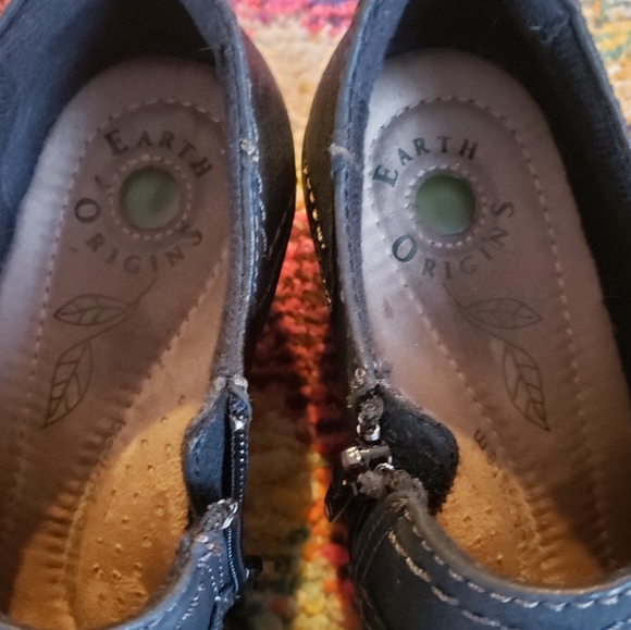 Earth Origins black leather comfort shoe sz 7.5 - Picture 2 of 8